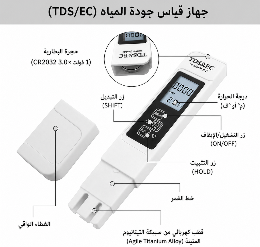 جهاز قياس نسبة الأملاح و جودة المياه